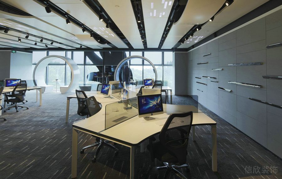 深圳羅湖區蓮塘深圳辦公室裝修工程_六人位辦公卡座