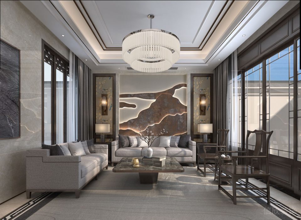 中式客廳南山水灣裝修1