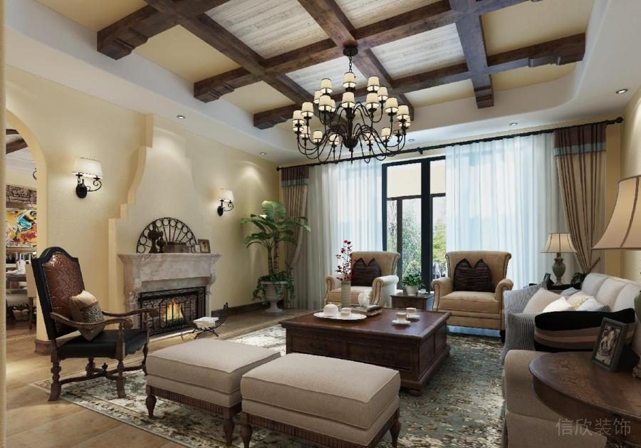 福田沙尾歐式家居裝修設(shè)計(jì)客廳