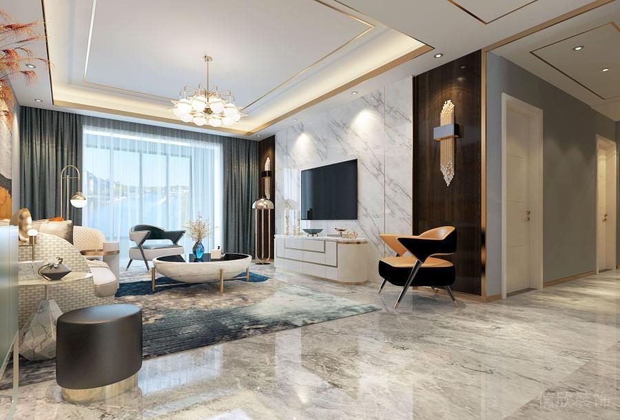 家居裝修設計過道大理石地面