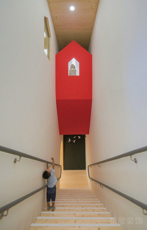 小紅屋童趣階梯裝修圖木質(zhì)安全設(shè)計