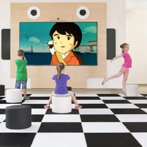 棋盤格公共休息區(qū)域兒童培訓(xùn)藝術(shù)中心機(jī)構(gòu)裝修