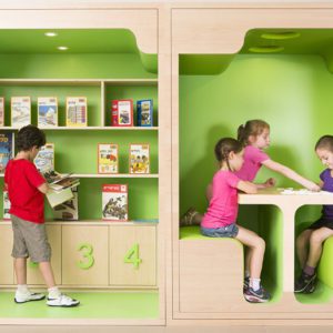 少兒培訓機構(gòu)面對面半開放式清新綠自習室