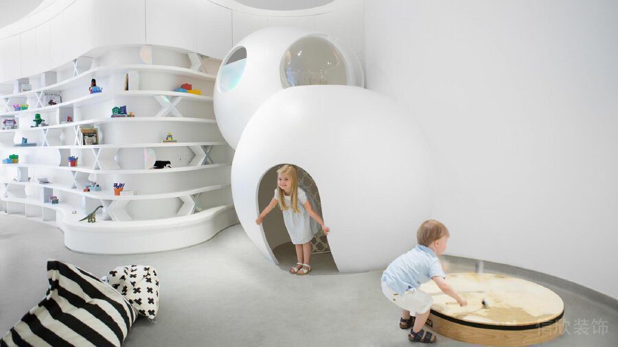 純白兒童樹洞設(shè)計內(nèi)嵌式墻柜機構(gòu)裝修