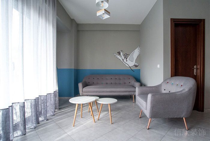 灰色布藝沙發(fā)辦公室會(huì)客區(qū)簡(jiǎn)約風(fēng)休息區(qū)域