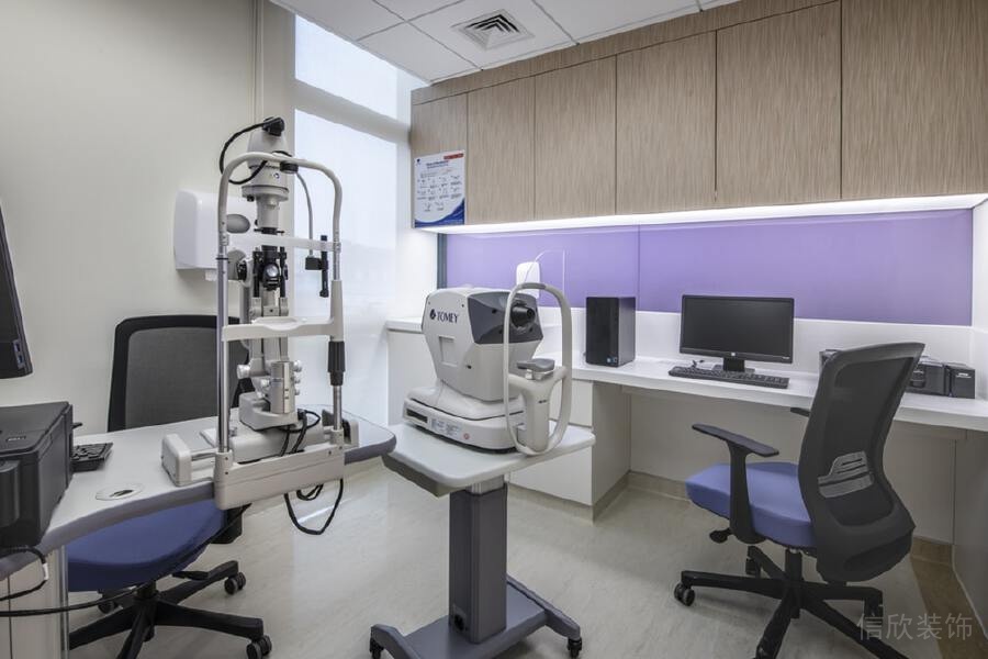 眼科治療區(qū)域裝修設計紫色效果圖工作區(qū)域