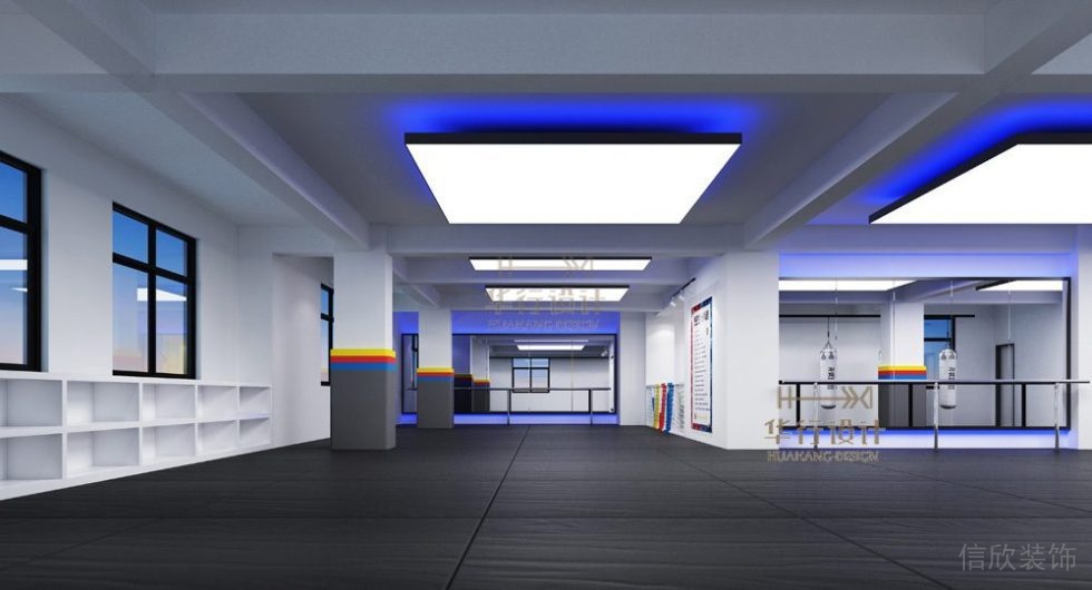 華武道清遠(yuǎn)健身房裝修設(shè)計_運(yùn)動區(qū)