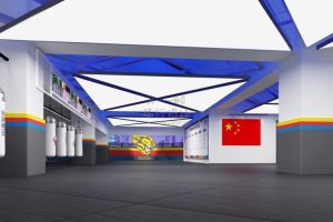 現(xiàn)代拳擊道館軟包環(huán)形柱體設(shè)計天花吊頂