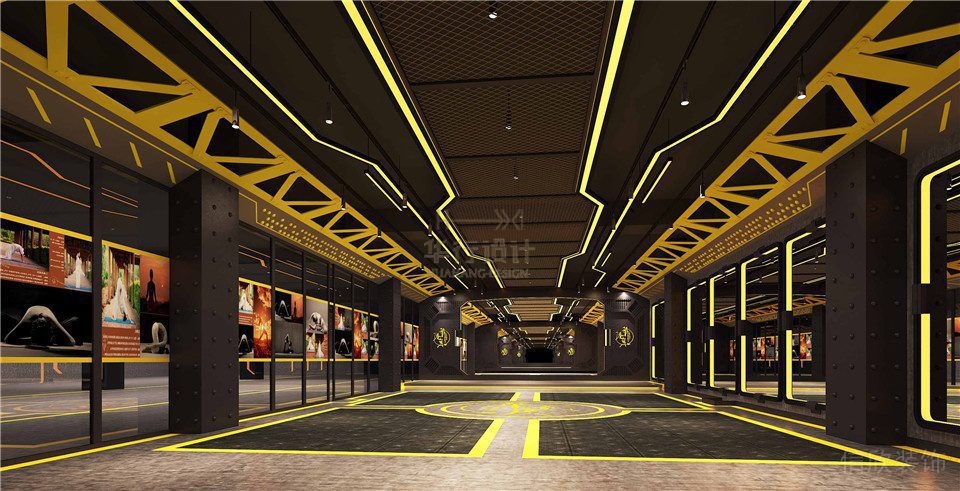 武術培訓機構(gòu)現(xiàn)代簡約風工業(yè)直線設計金屬天花鏤空板