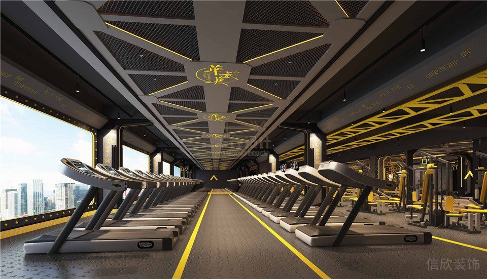 華武決平湖深圳健身房裝修設(shè)計(jì)_跑步區(qū)
