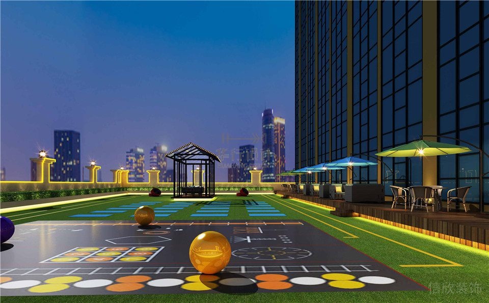 戶外天臺娛樂區(qū)健身房裝修設(shè)計(jì)休息區(qū)