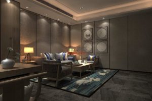 古典創(chuàng)意休息洽談室辦公室中式設計大理石裝修