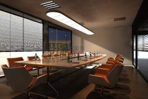 天花吊頂直線式會議室裝修玻璃隔斷創(chuàng)意設計