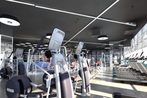 動(dòng)感單車有氧區(qū)健身房器械裝修陳列簡約風(fēng)裝修