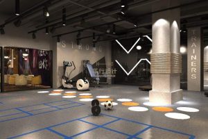 多功能教室設(shè)計(jì)墻體中式工業(yè)風(fēng)健身房裝修效果