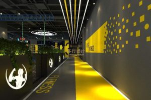 健身房裝修設(shè)計(jì)過道對(duì)稱式效果