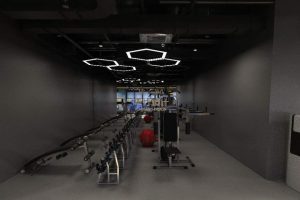 工業(yè)風(fēng)暗色力量去健身房環(huán)境天花工業(yè)簡潔設(shè)計(jì)