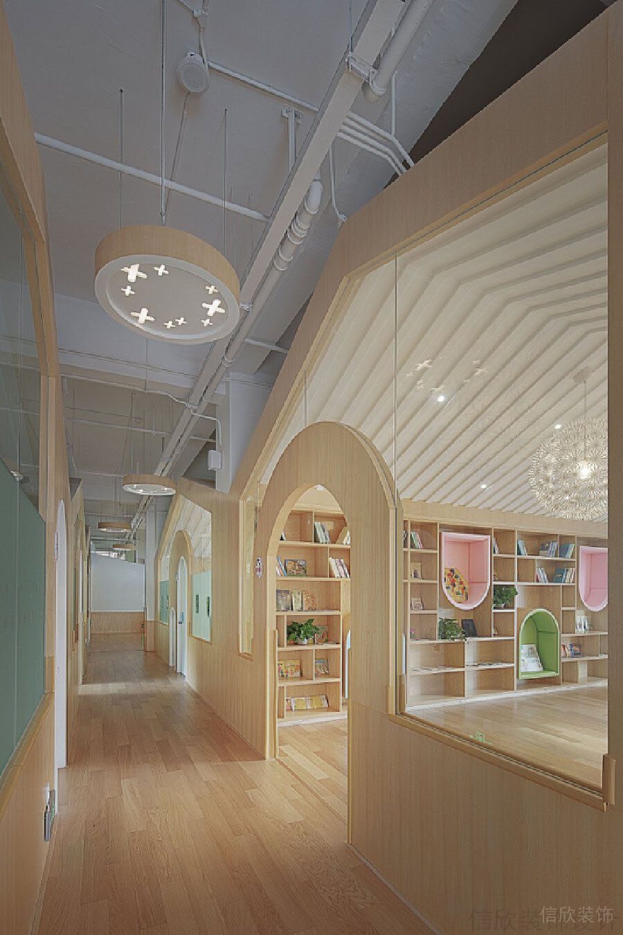 廣州花都早教中心裝修設(shè)計_信欣幼兒園學(xué)校裝修設(shè)計