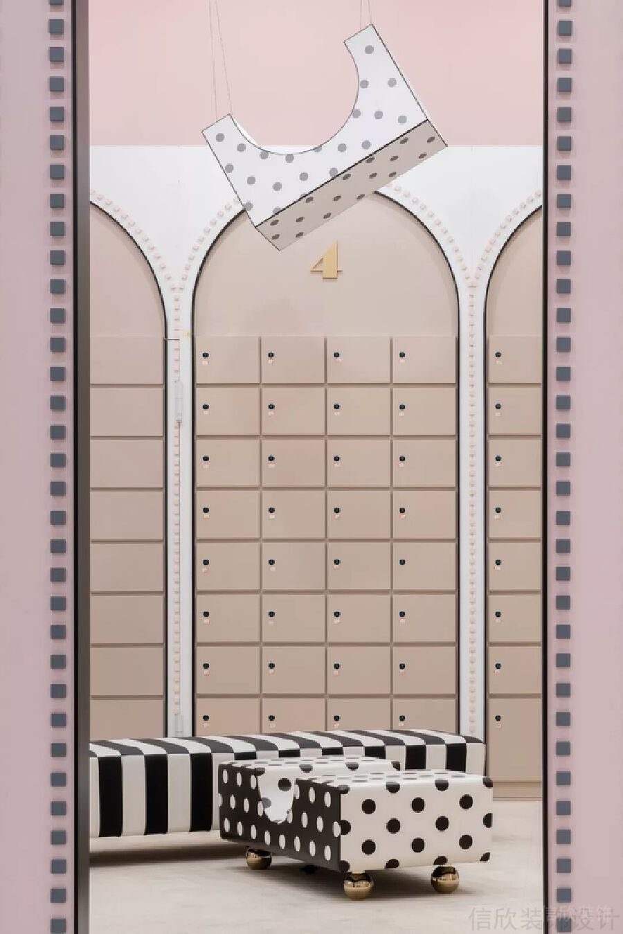 積木創(chuàng)意波點天花吊頂原木風裝修設(shè)計效果圖