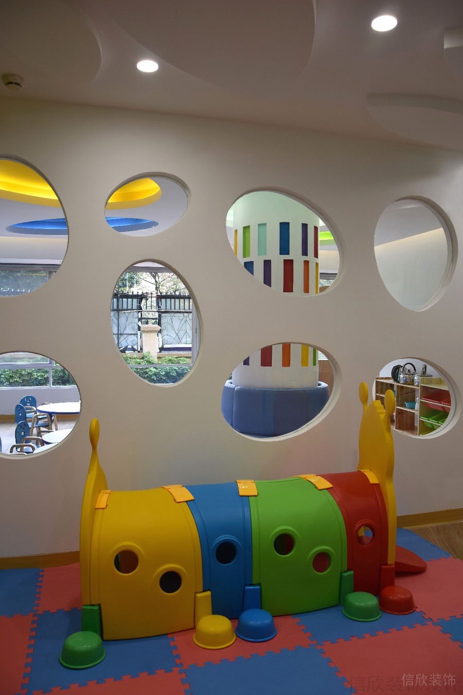 早教中心裝修設計的功能分區(qū)_信欣幼兒園學校裝修設計