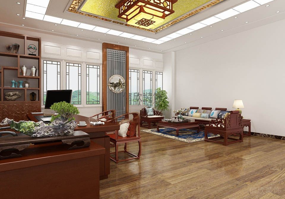 辦公室裝修董事長室-同富公司