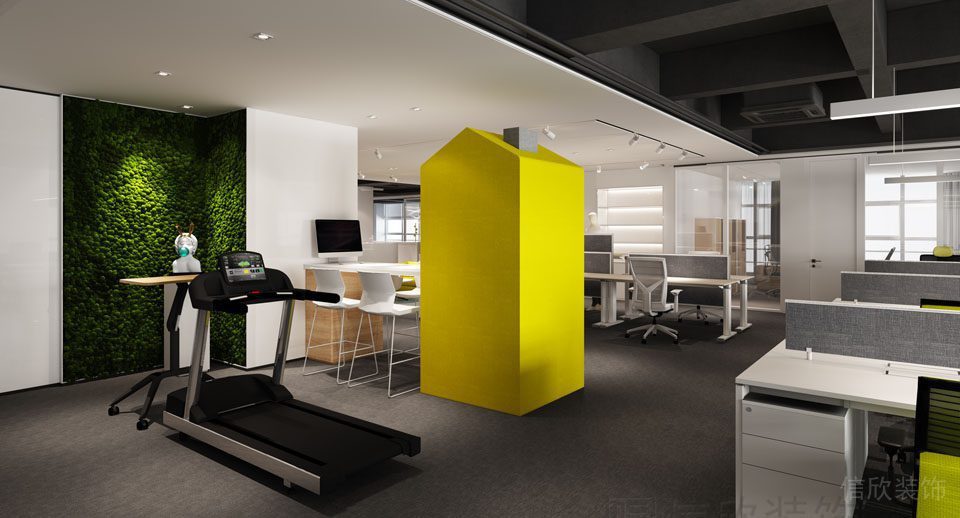 辦公室設(shè)計圖跑步機茶水間健身房裝修效果