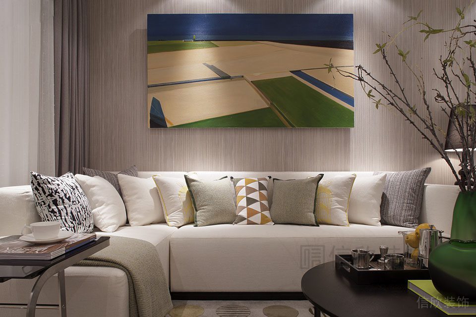 輕奢風簡約現(xiàn)代沙發(fā)設計精品房樣板間裝修效果