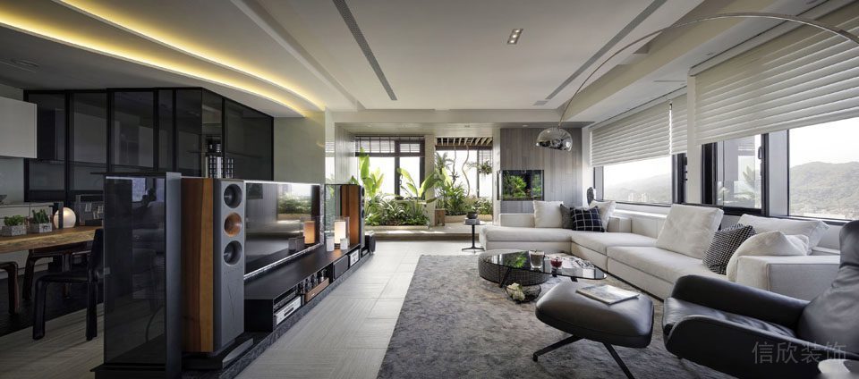 商務風簡約大廳裝修效果精品樣板間學區房展示設計圖