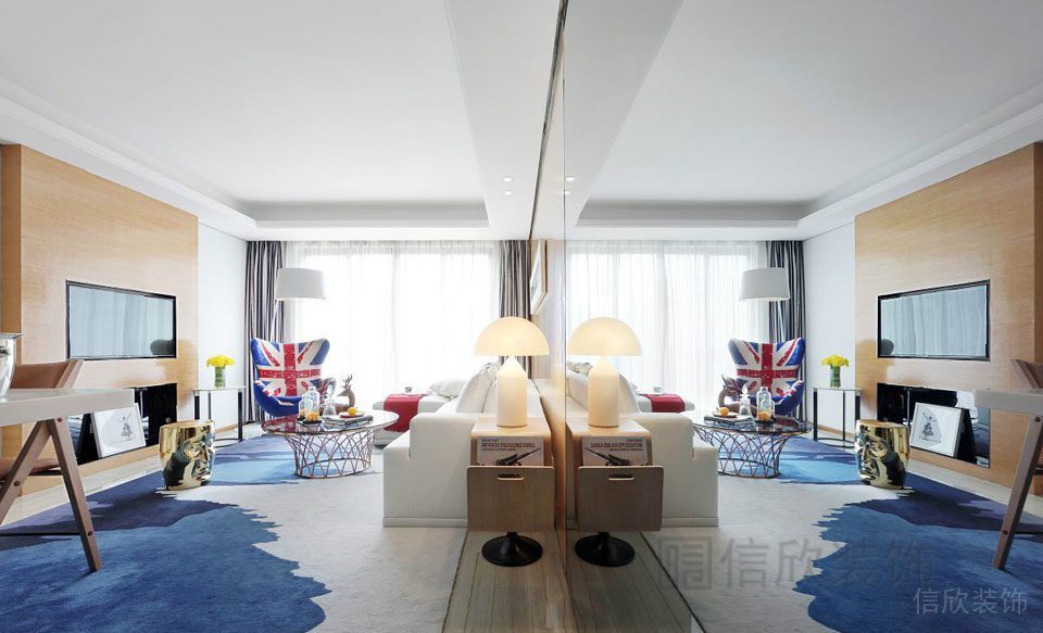 地面裝修效果圖全屋定制大廳北歐風美式創(chuàng)意設計沙發(fā)