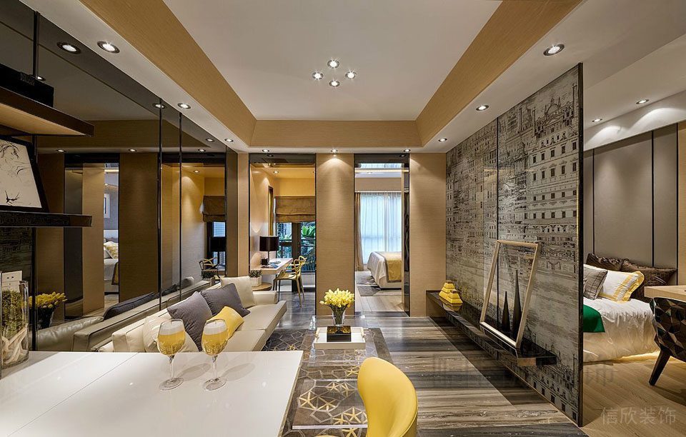 客廳裝修效果圖大理石現(xiàn)代風(fēng)套房酒店設(shè)計(jì)