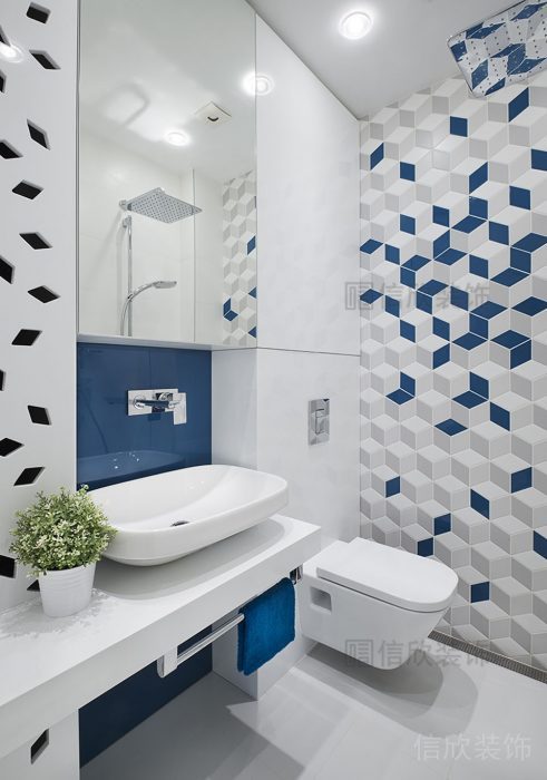 鏤空墻體設(shè)計衛(wèi)生間智能懸空馬桶精品房裝修設(shè)計