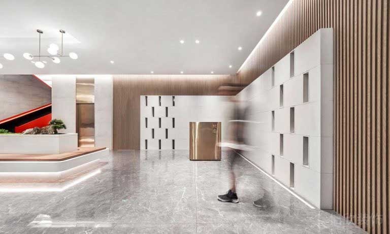 辦公室現(xiàn)代風廳面效果圖