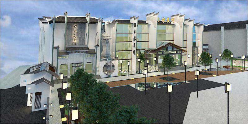 辦公室現代風外立面效果圖 (2)