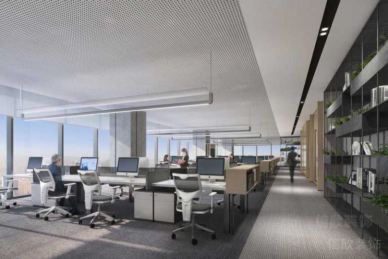 辦公室現(xiàn)代簡約風辦公區(qū)效果圖