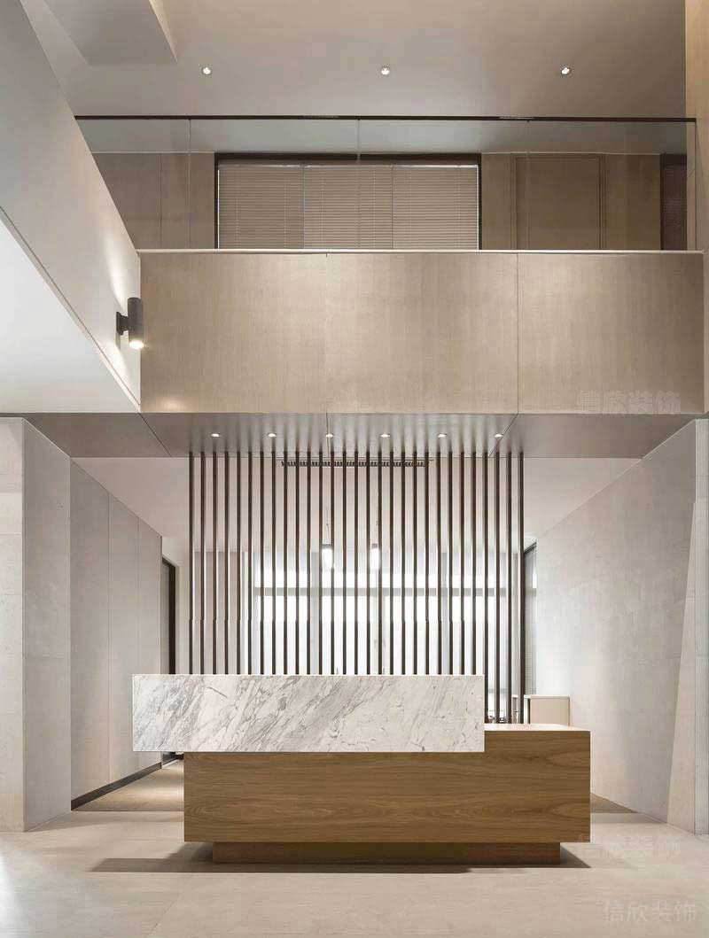 辦公室現(xiàn)代簡約風前臺效果圖