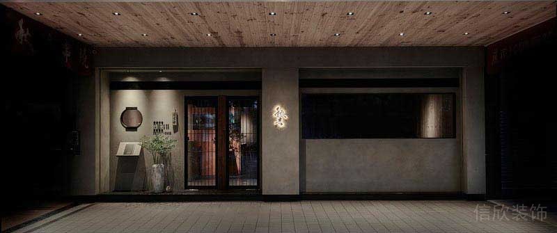 餐廳工業風外立面入戶效果圖