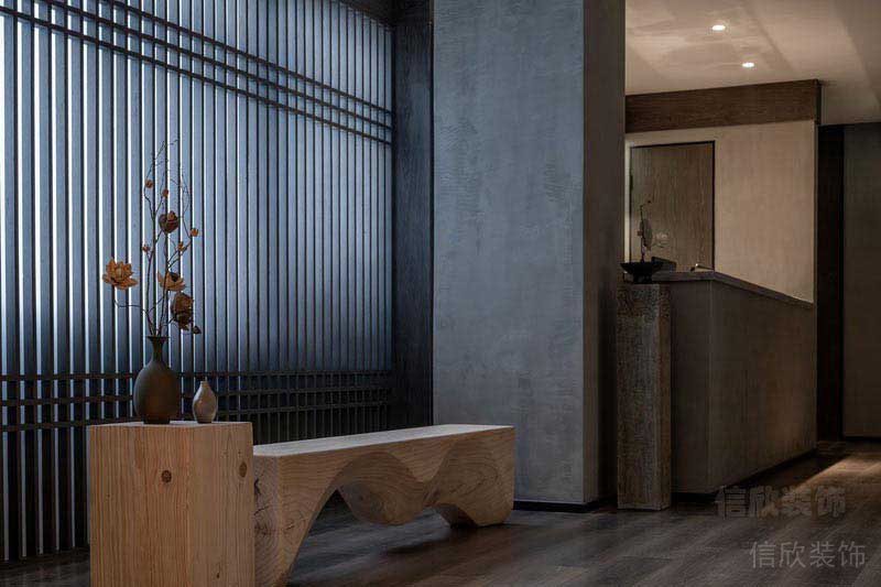 餐廳現(xiàn)代風(fēng)過道實(shí)木桌效果圖