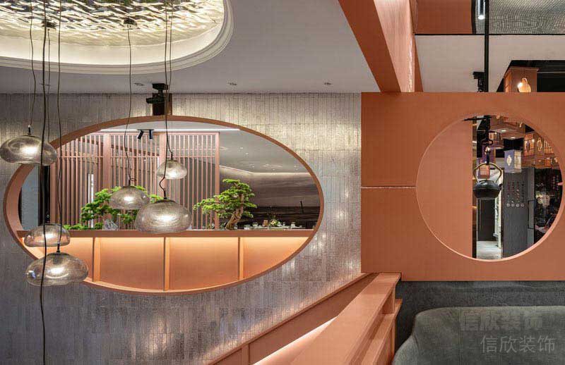 餐廳現(xiàn)代風(fēng)圓形隔墻效果圖