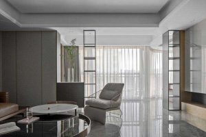 二手房改造現(xiàn)代簡約風(fēng)客廳效果圖(6)