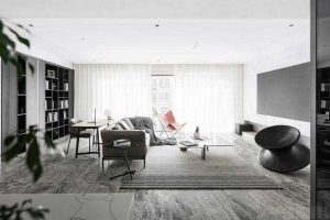 二手房改造現(xiàn)代簡約風(fēng)客廳效果圖(9)