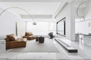 二手房改造現(xiàn)代簡約風(fēng)客廳效果圖 (2)