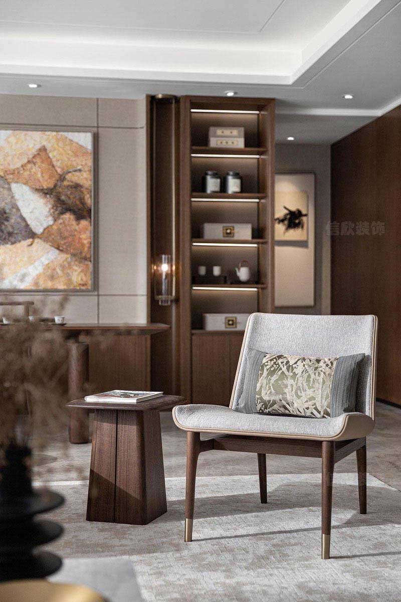 會客廳深色木紋設(shè)計(jì)方案