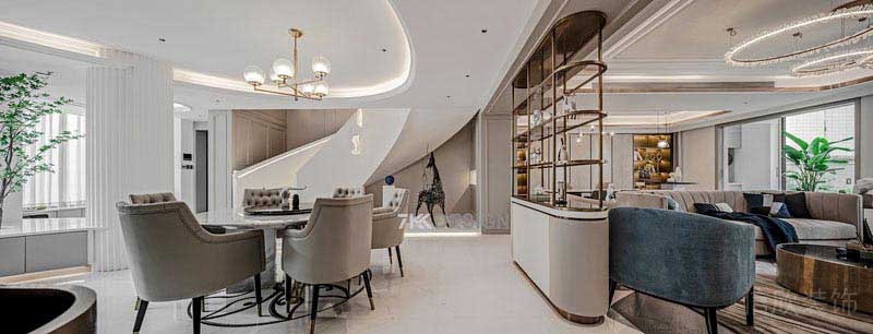 簡(jiǎn)歐風(fēng)格別墅餐廳餐桌