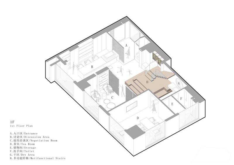 金融公司辦公室鳥瞰設(shè)計圖