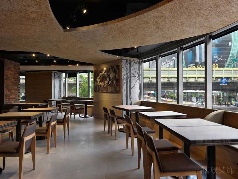 美式工業風餐廳公共區桌椅組合