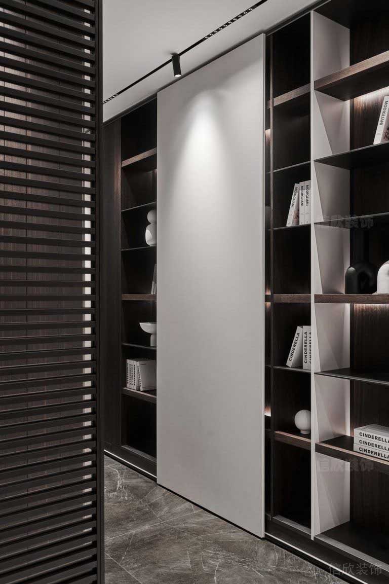 書柜深色木紋設(shè)計(jì)方案