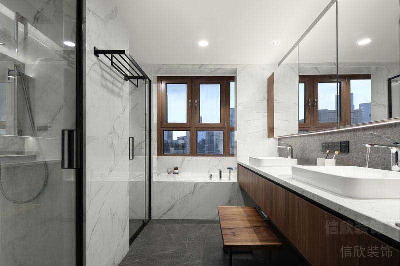 現(xiàn)代北歐風(fēng)家庭衛(wèi)生間洗手臺