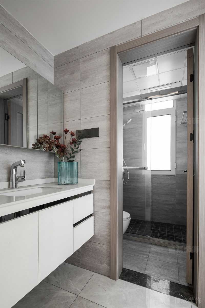 現(xiàn)代風(fēng)格公寓衛(wèi)生間開放式洗手臺