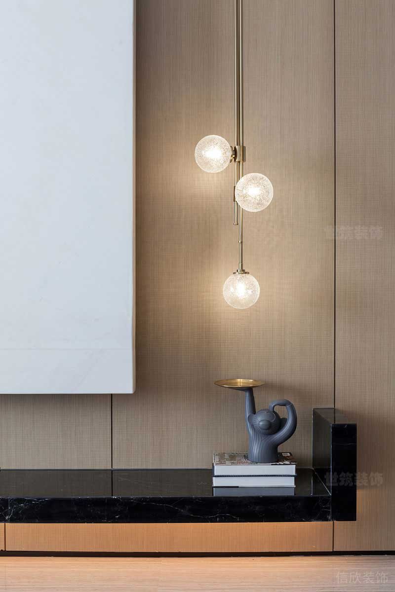 現(xiàn)代風格樣板間電視墻定制大理石裝飾層板