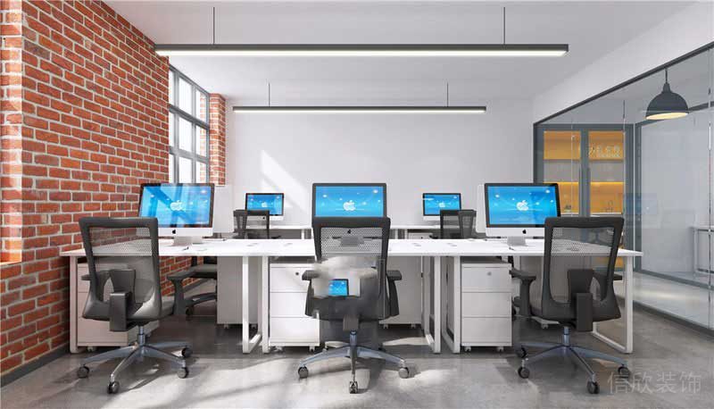 現代工業風辦公室員工開放式辦事區